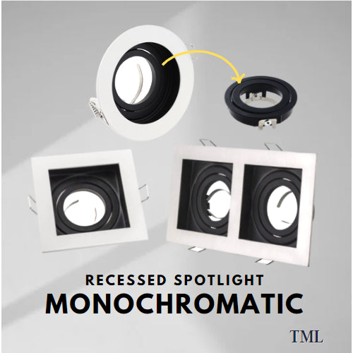 Premium Monochromatic LED Recessed Spotlight GU10 Casing Holder Eyeball Black White 4HOME SINGAPORE - 4HOME