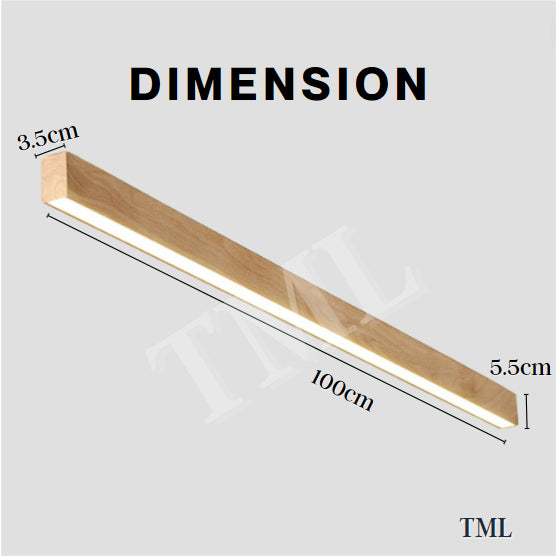 Premium Linear Dark Wood Light Wood Laminate Surface Ceiling Light Long 4HOME SINGAPORE - 4HOME