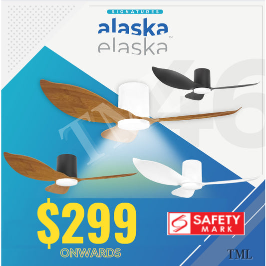 Alaska Hyson Hydson DC Ceiling Fan 3Blades Tri-Tone LED 4HOME SINGAPORE - 4HOME