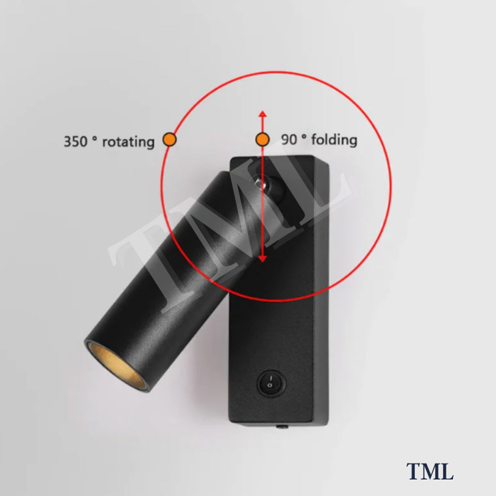 [SG Seller] Premium Black White LED Wall Light Nordic Spotlight For Bedside Hotel Modern Rotation 4HOME SINGAPORE - 4HOME