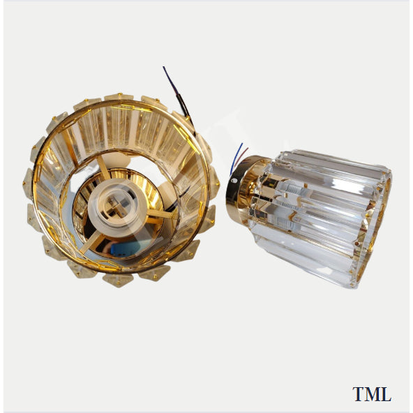 Crystal Gold Glass Like Acrylic Cylindrical Surface Downlight Ceiling Light Hallway Corridor Small Area 4HOME SINGAPORE - 4HOME