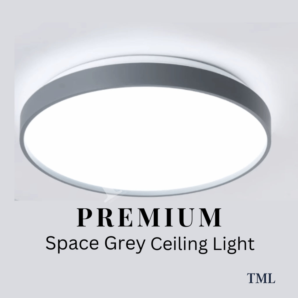 Premium Space Grey Minimalist LED Ceiling Light 36W 96W Hamburger 4HOME SINGAPORE - 4HOME