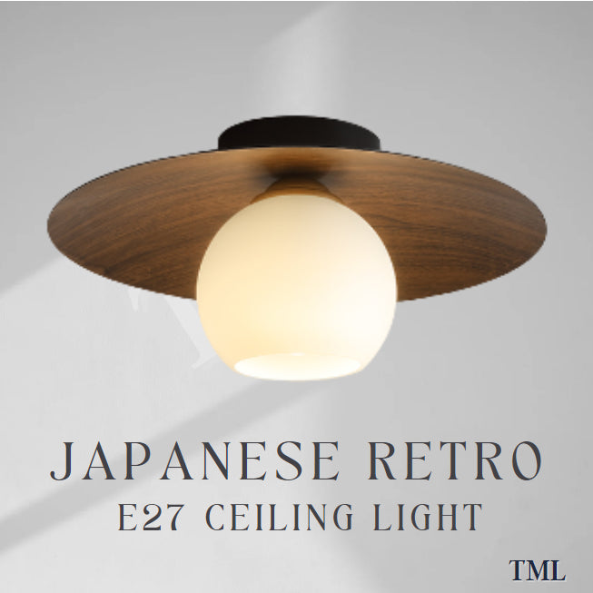 Retro Japanese Dark Wood Saturn Globe E27 Bulb Ceiling Light Corridor Small Area 4HOME SINGAPORE - 4HOME