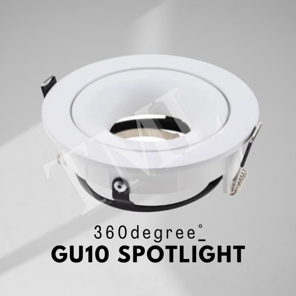 Premium 360 degree GU10 Spotlight Recessed Downlight Black White Dual Axis 4HOME SINGAPORE - 4HOME