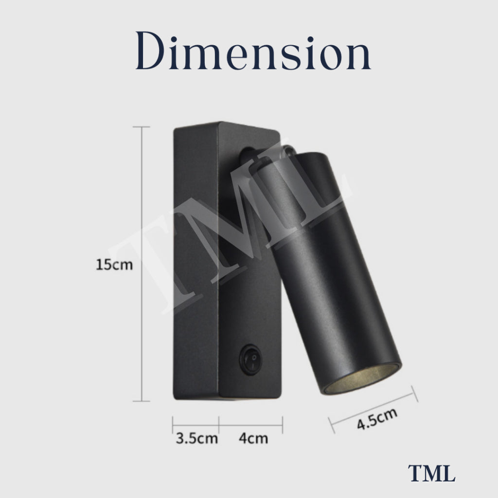 [SG Seller] Premium Black White LED Wall Light Nordic Spotlight For Bedside Hotel Modern Rotation 4HOME SINGAPORE - 4HOME