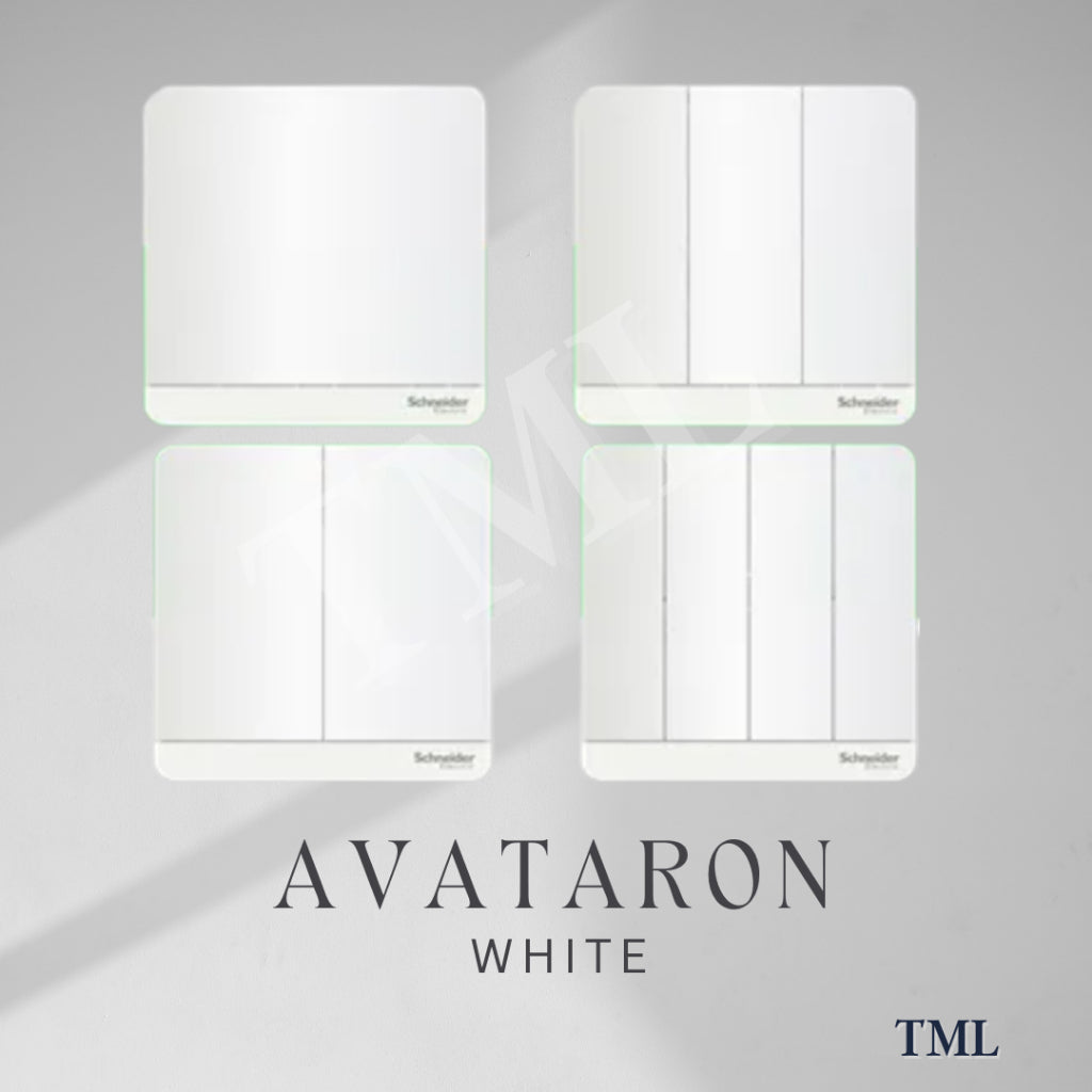[SG Seller] Schneider AvatarON 1Gang 2Gang 3Gang 4Gang 16AX Switch White Dark Grey Dark Wood Wine Gold Hairline Gold 4HOME SINGAPORE - 4HOME