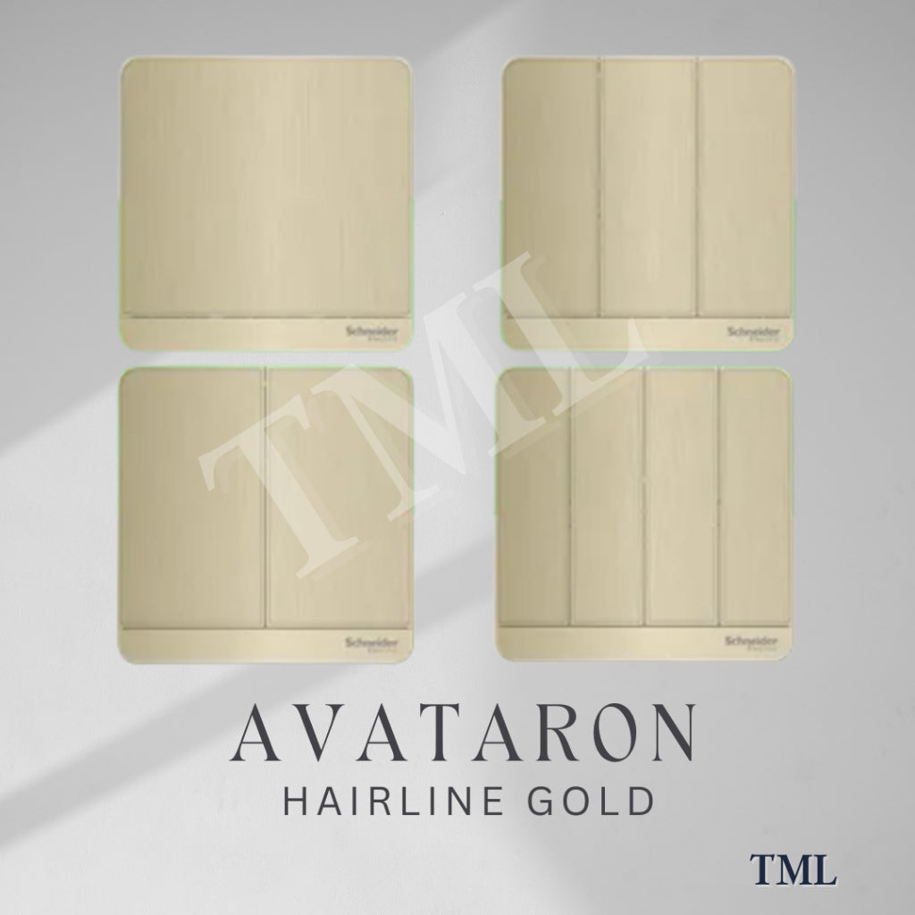 [SG Seller] Schneider AvatarON 1Gang 2Gang 3Gang 4Gang 16AX Switch White Dark Grey Dark Wood Wine Gold Hairline Gold 4HOME SINGAPORE - 4HOME