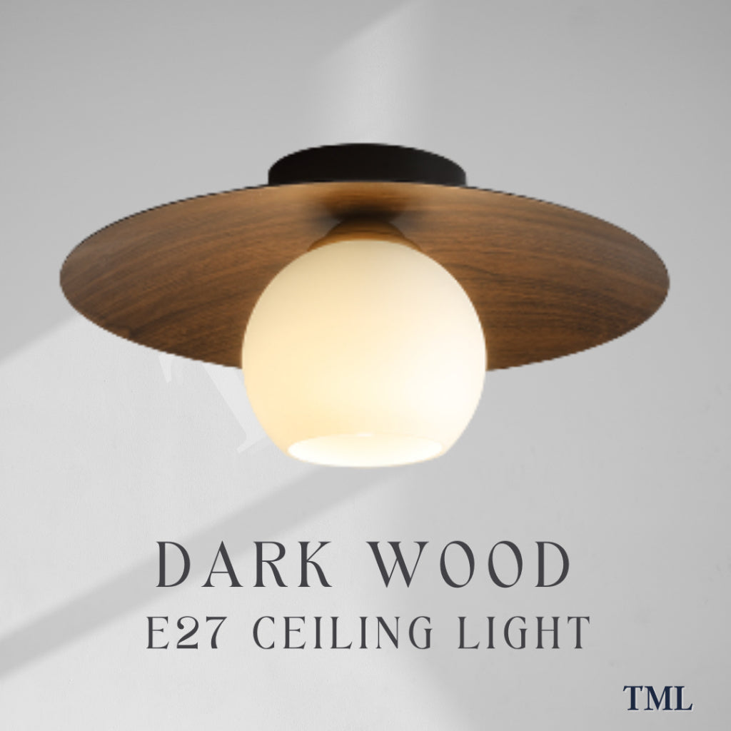 Retro Japanese Light Wood Dark Wood Saturn Globe E27 Bulb Ceiling Light Corridor Small Area 4HOME SINGAPORE - 4HOME