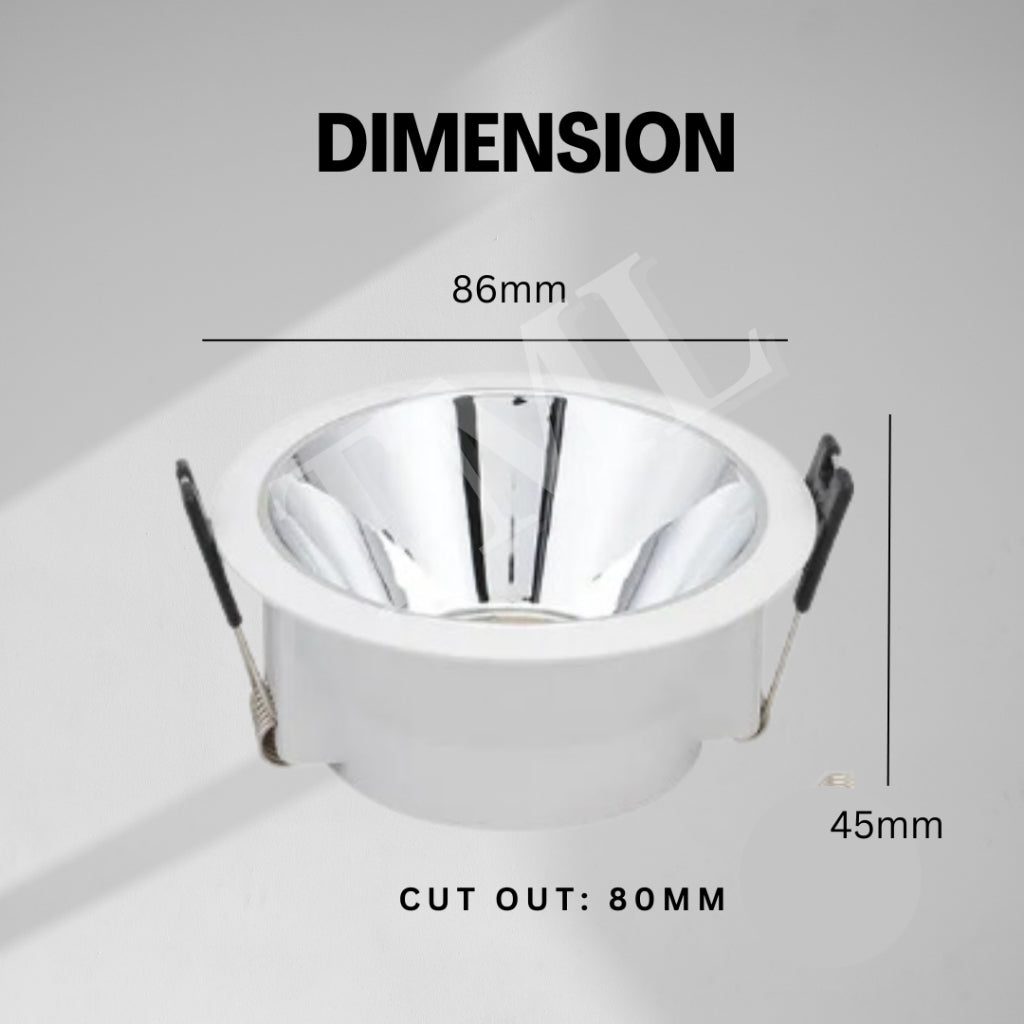 Rose Gold Chrome Black LED Recessed Spotlight High Depth GU10 Thin Frame Eclipse 4HOME SINGAPORE - 4HOME