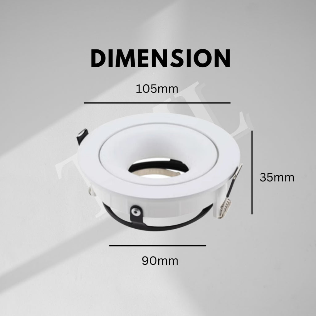 Premium 360 degree GU10 Spotlight Recessed Downlight Black White Dual Axis 4HOME SINGAPORE - 4HOME