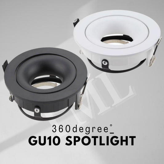 Premium 360 degree GU10 Spotlight Recessed Downlight Black White Dual Axis 4HOME SINGAPORE - 4HOME