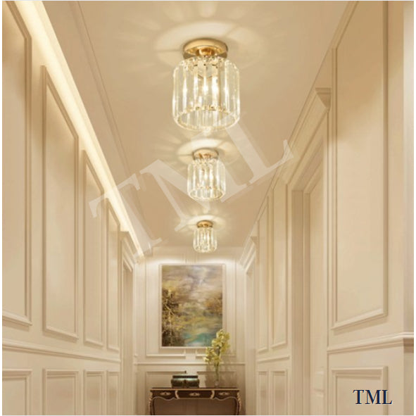 Crystal Gold Glass Like Acrylic Cylindrical Surface Downlight Ceiling Light Hallway Corridor Small Area 4HOME SINGAPORE - 4HOME