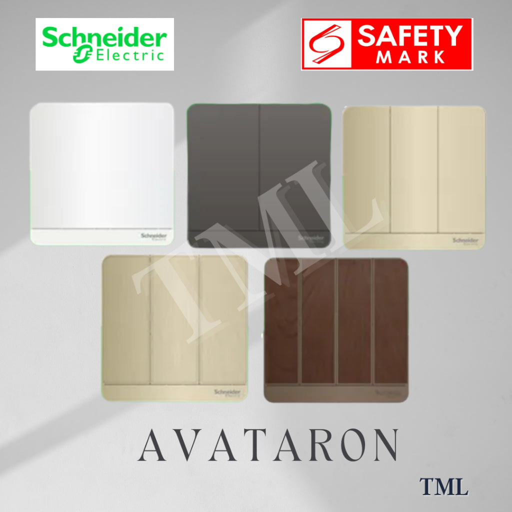[SG Seller] Schneider AvatarON 1Gang 2Gang 3Gang 4Gang 16AX Switch White Dark Grey Dark Wood Wine Gold Hairline Gold 4HOME SINGAPORE - 4HOME