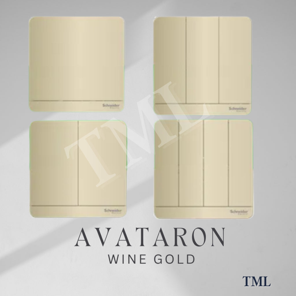 [SG Seller] Schneider AvatarON 1Gang 2Gang 3Gang 4Gang 16AX Switch White Dark Grey Dark Wood Wine Gold Hairline Gold 4HOME SINGAPORE - 4HOME