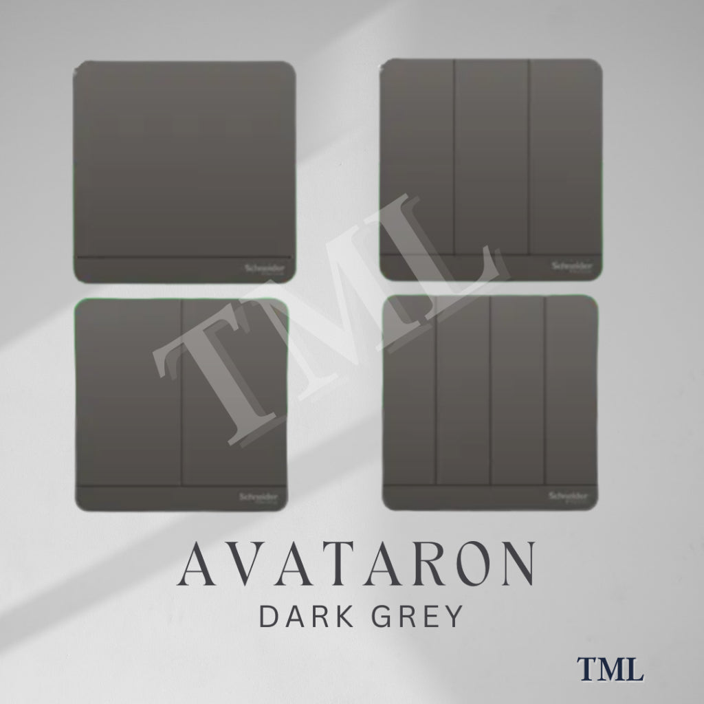 [SG Seller] Schneider AvatarON 1Gang 2Gang 3Gang 4Gang 16AX Switch White Dark Grey Dark Wood Wine Gold Hairline Gold 4HOME SINGAPORE - 4HOME