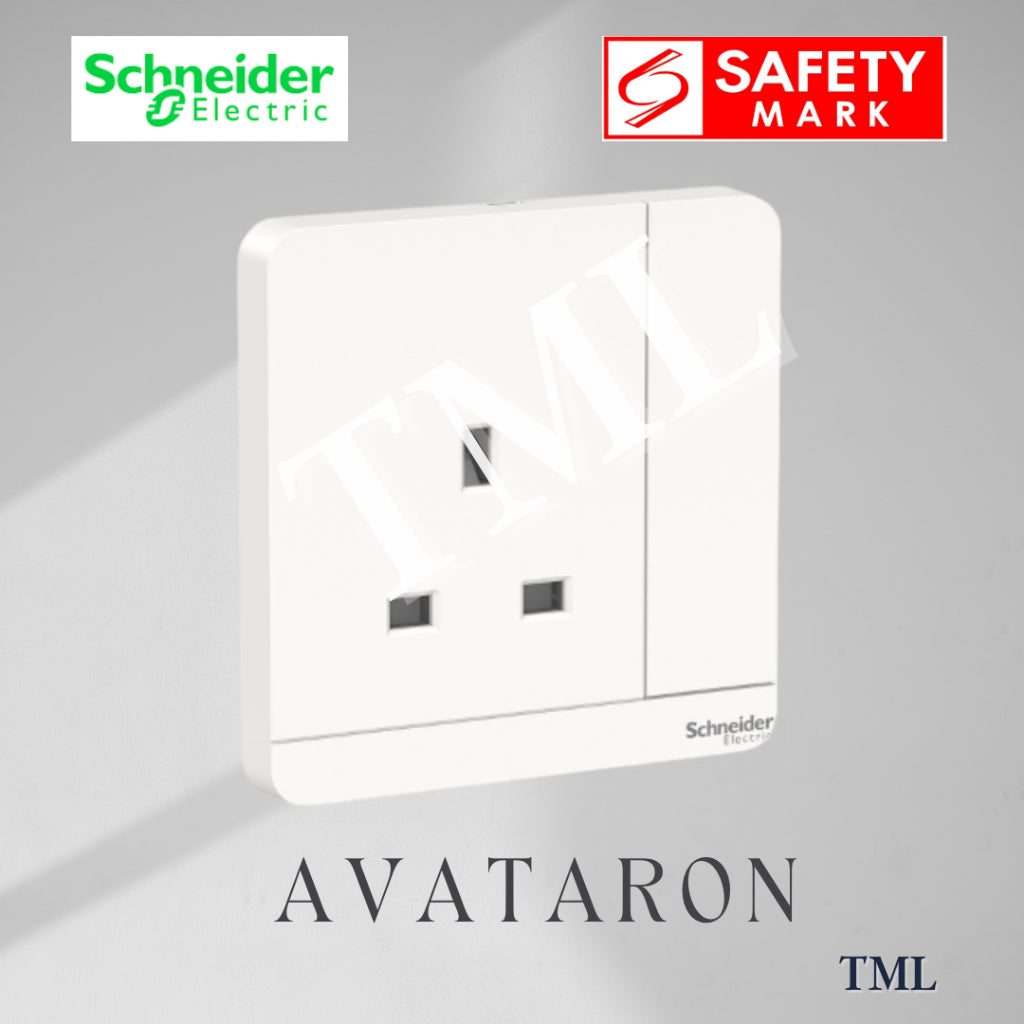 [SG Seller] Schneider AvatarON Single Socket 13A Wall Plug White Dark Grey Dark Wood Wine Gold Hairline Gold 4HOME SINGAPORE - 4HOME