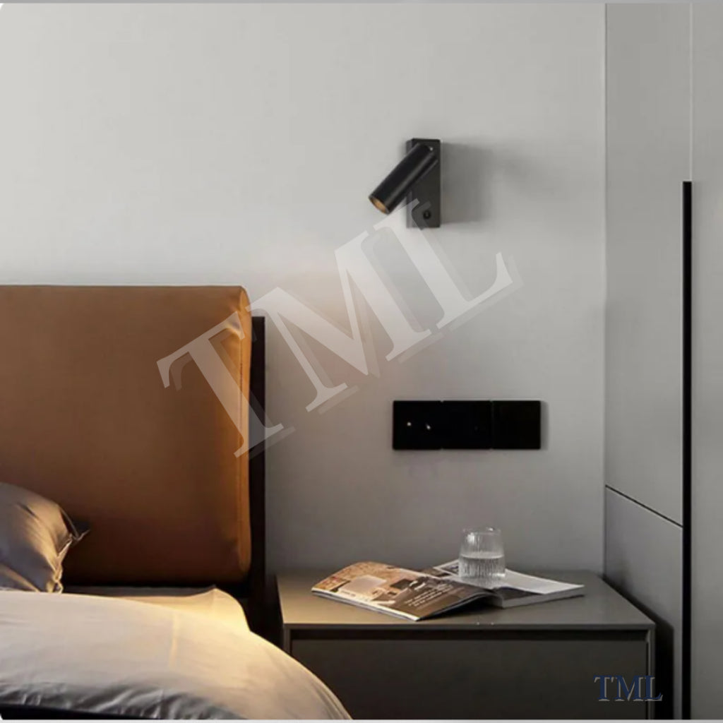 [SG Seller] Premium Black White LED Wall Light Nordic Spotlight For Bedside Hotel Modern Rotation 4HOME SINGAPORE - 4HOME