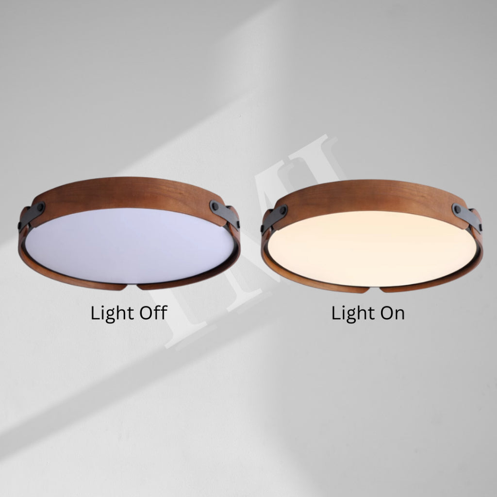 Premium LUX Dark Wood Walnut Real Wood Ceiling Light Bedroom Living Room Kitchen 4HOME SINGAPORE - 4HOME