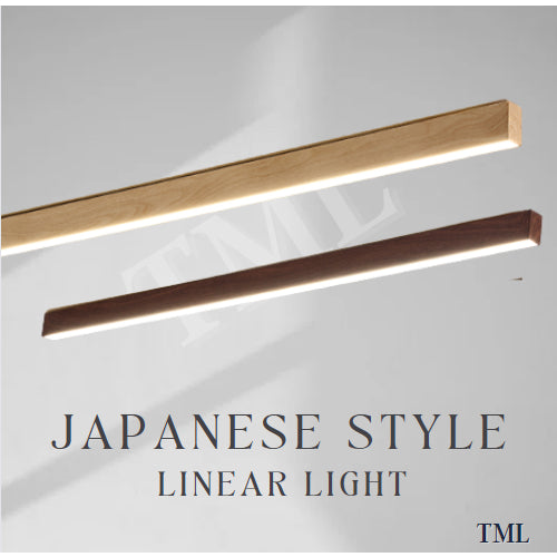 Premium Linear Dark Wood Light Wood Laminate Surface Ceiling Light Long 4HOME SINGAPORE - 4HOME