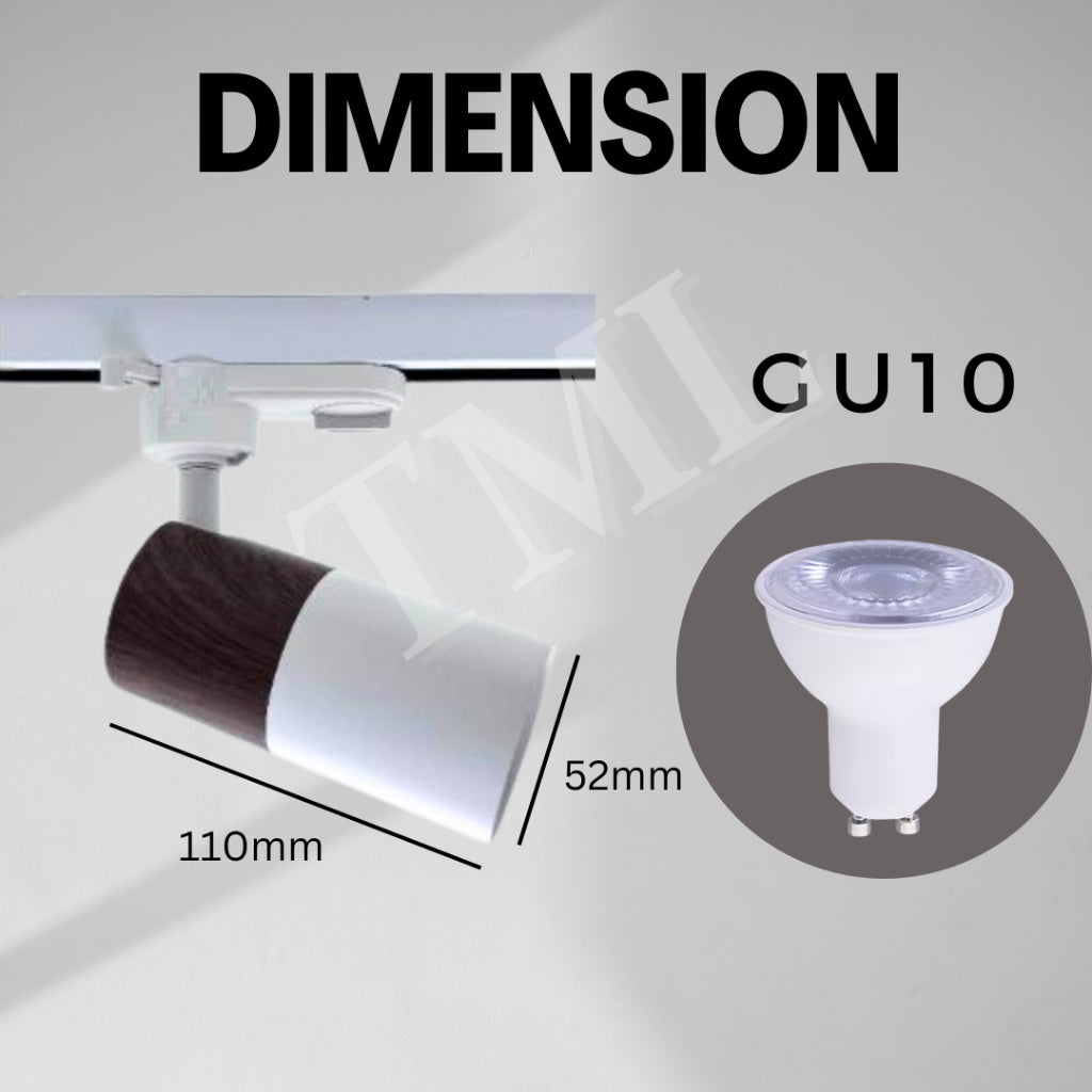 Japanese Wood Pine Oak Walnut Print GU10 Track Holder Track Light 4HOME SINGAPORE - 4HOME