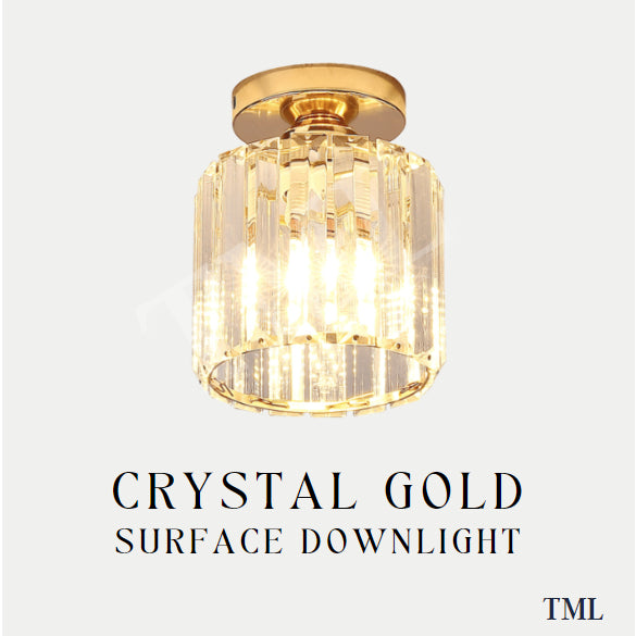 Crystal Gold Glass Like Acrylic Cylindrical Surface Downlight Ceiling Light Hallway Corridor Small Area 4HOME SINGAPORE - 4HOME
