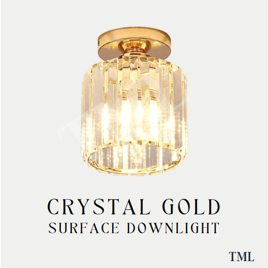 Crystal Gold Glass Like Acrylic Cylindrical Surface Downlight Ceiling Light Hallway Corridor Small Area 4HOME SINGAPORE - 4HOME