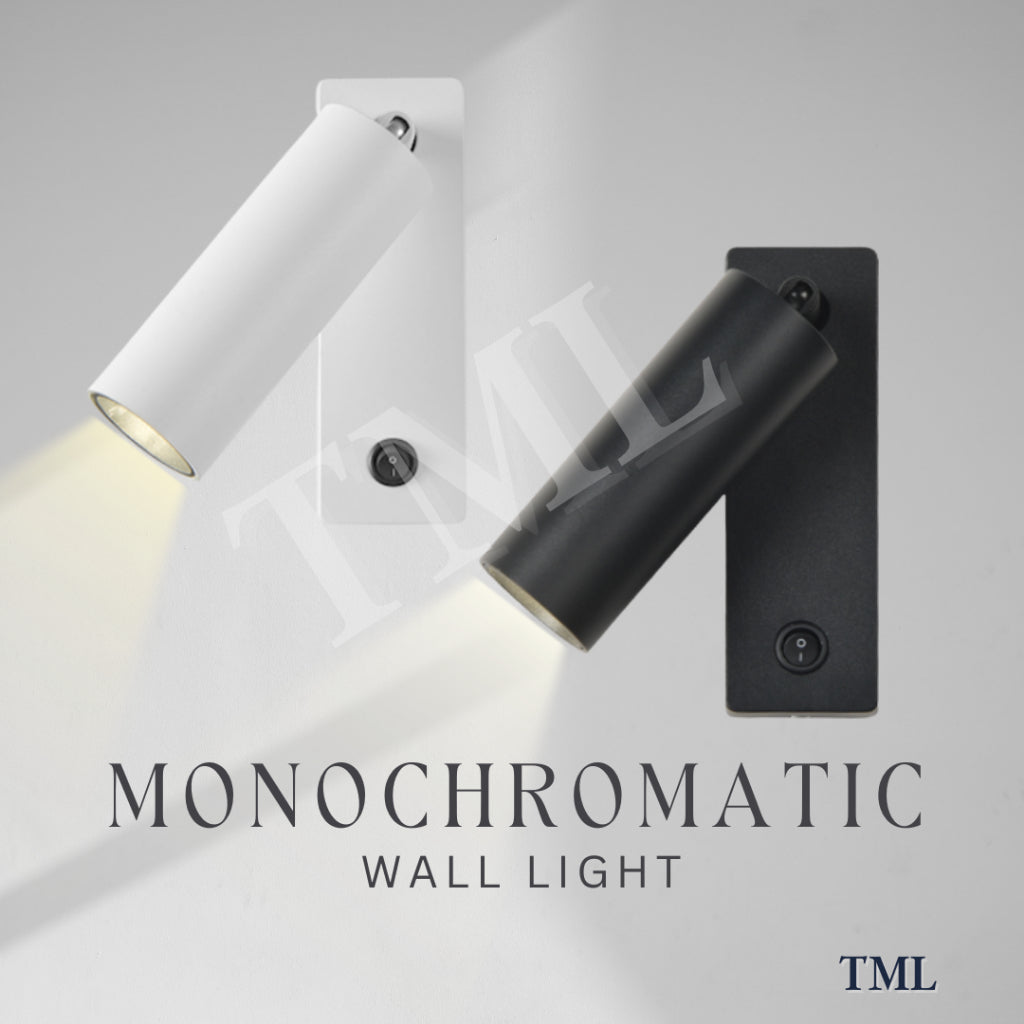 [SG Seller] Premium Black White LED Wall Light Nordic Spotlight For Bedside Hotel Modern Rotation 4HOME SINGAPORE - 4HOME