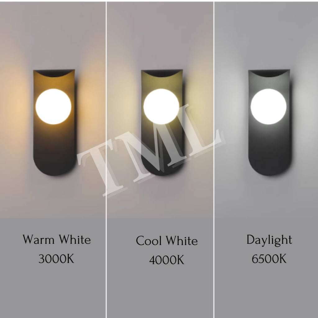 [SG Seller] Premium Black White Orb Globe LED Wall Light For Bedside Hotel Modern 4HOME SINGAPORE - 4HOME