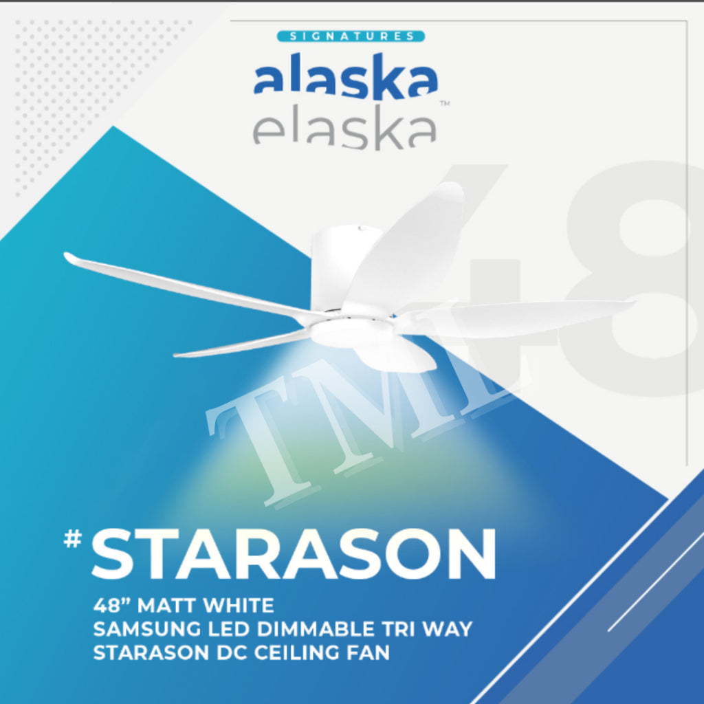 ALASKA STARASON DC Ceiling Fan 5 Blades with optional LED Light 48"/56" 4HOME SINGAPORE - 4HOME
