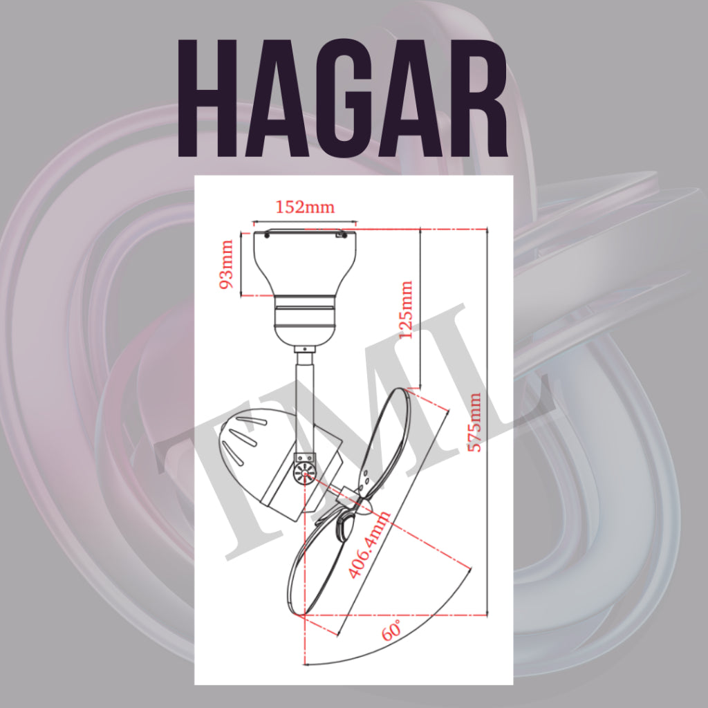 Bestar Corner Fan Duo Hagar 16inch Small DC Ceiling Fan Wall Mount Fan Nordic 4HOME SINGAPORE - 4HOME