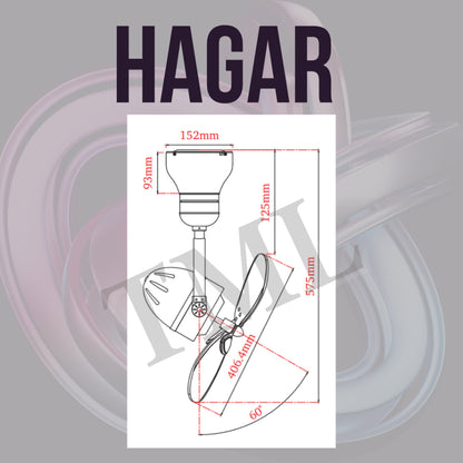 Bestar Corner Fan Duo Hagar 16inch Small DC Ceiling Fan Wall Mount Fan Nordic 4HOME SINGAPORE - 4HOME