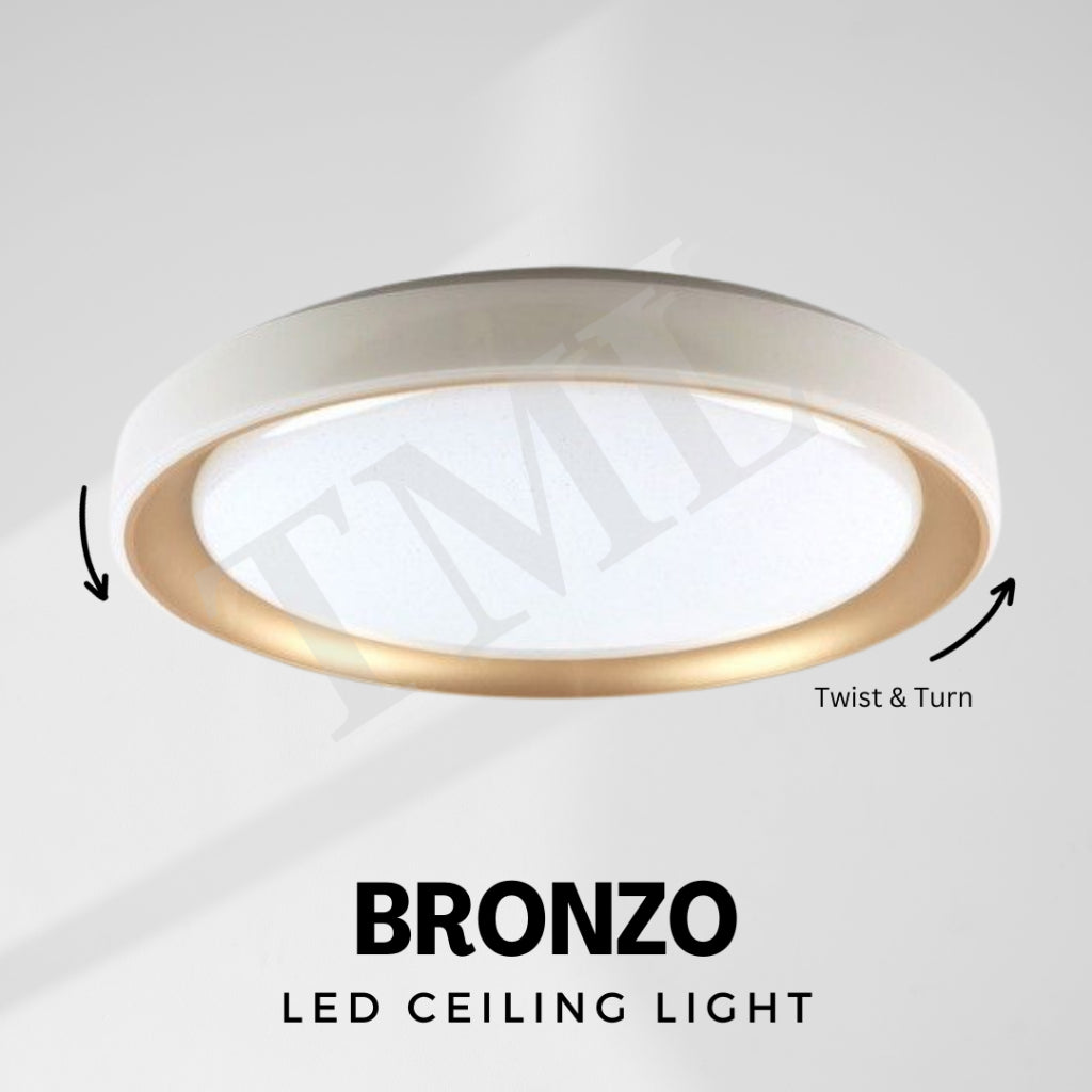 Premium Bronzo LED Surface Ceiling Light Minimalist 36W Daylight Warm White Tritone 4HOME SINGAPORE - 4HOME