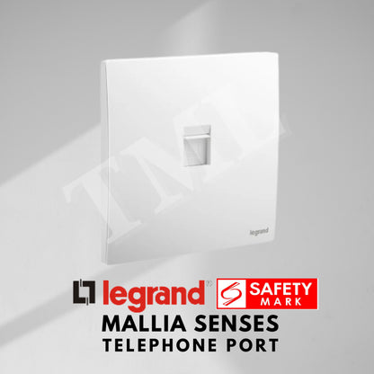 Legrand Mallia Senses Telephone Port Socket Designer Matt Black Silver Champagne 4HOME SINGAPORE - 4HOME