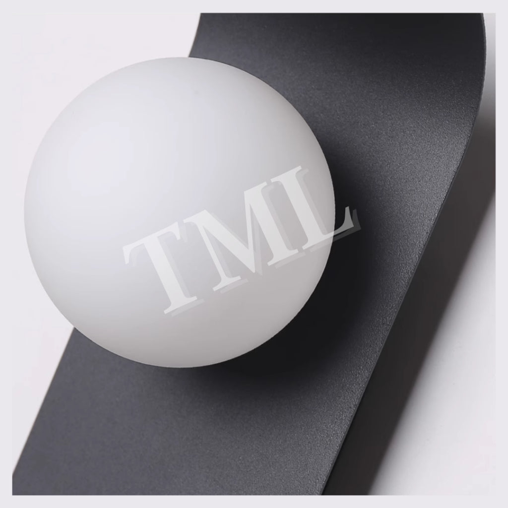 [SG Seller] Premium Black White Orb Globe LED Wall Light For Bedside Hotel Modern 4HOME SINGAPORE - 4HOME