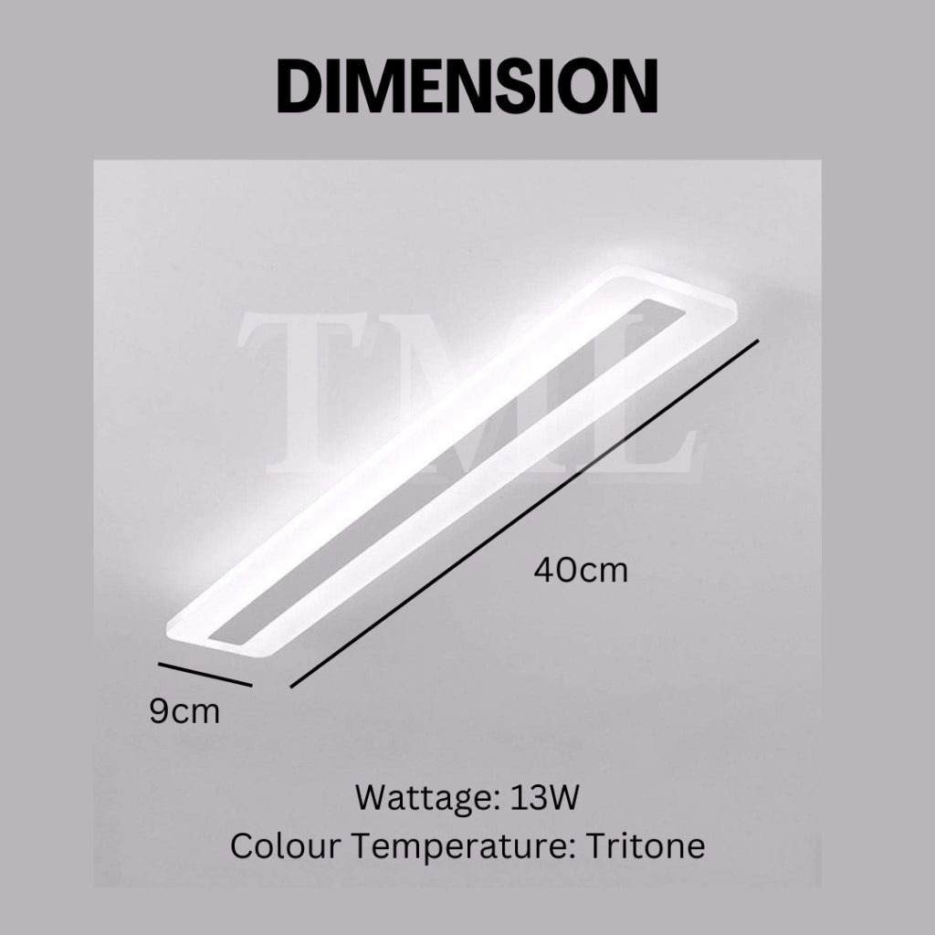 Linear Rectangular Panel Light 13W Tritone Corridor Wall Light 4HOME SINGAPORE - 4HOME