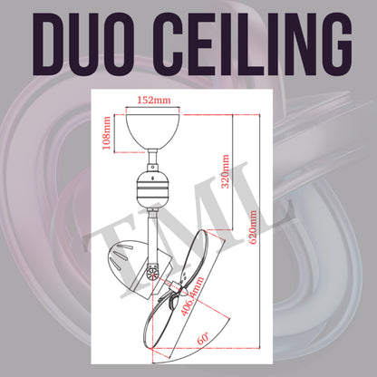 Bestar Corner Fan Duo Hagar 16inch Small DC Ceiling Fan Wall Mount Fan Nordic 4HOME SINGAPORE - 4HOME