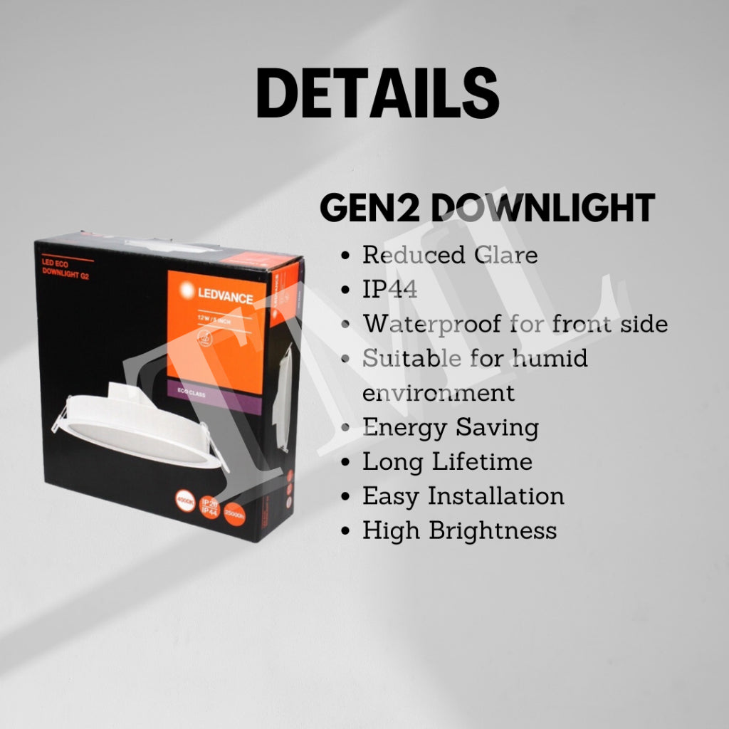 LEDVANCE Premium Led downlight 8W 12W 18W 24W 4" 5" 6" 8" ECO Gen 2 4HOME SINGAPORE - 4HOME