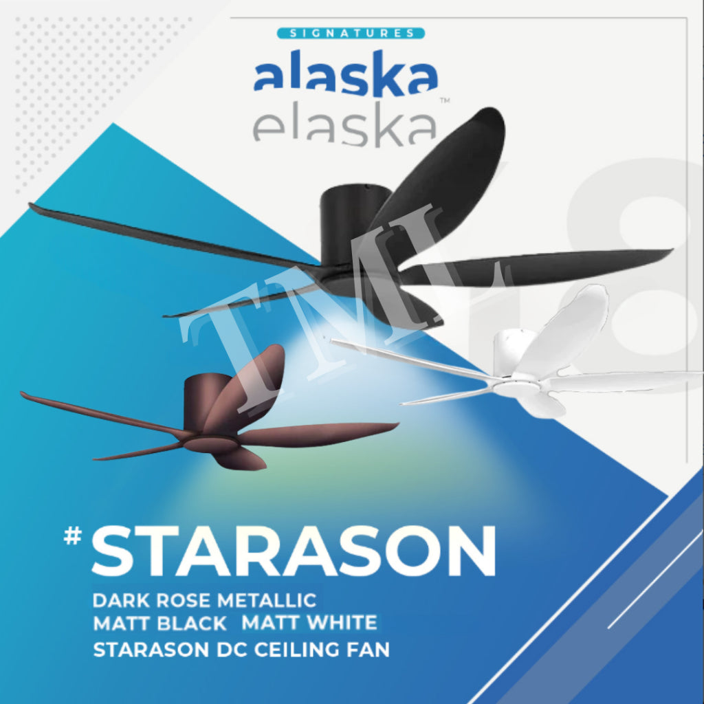 ALASKA STARASON DC Ceiling Fan 5 Blades with optional LED Light 48"/56" 4HOME SINGAPORE - 4HOME