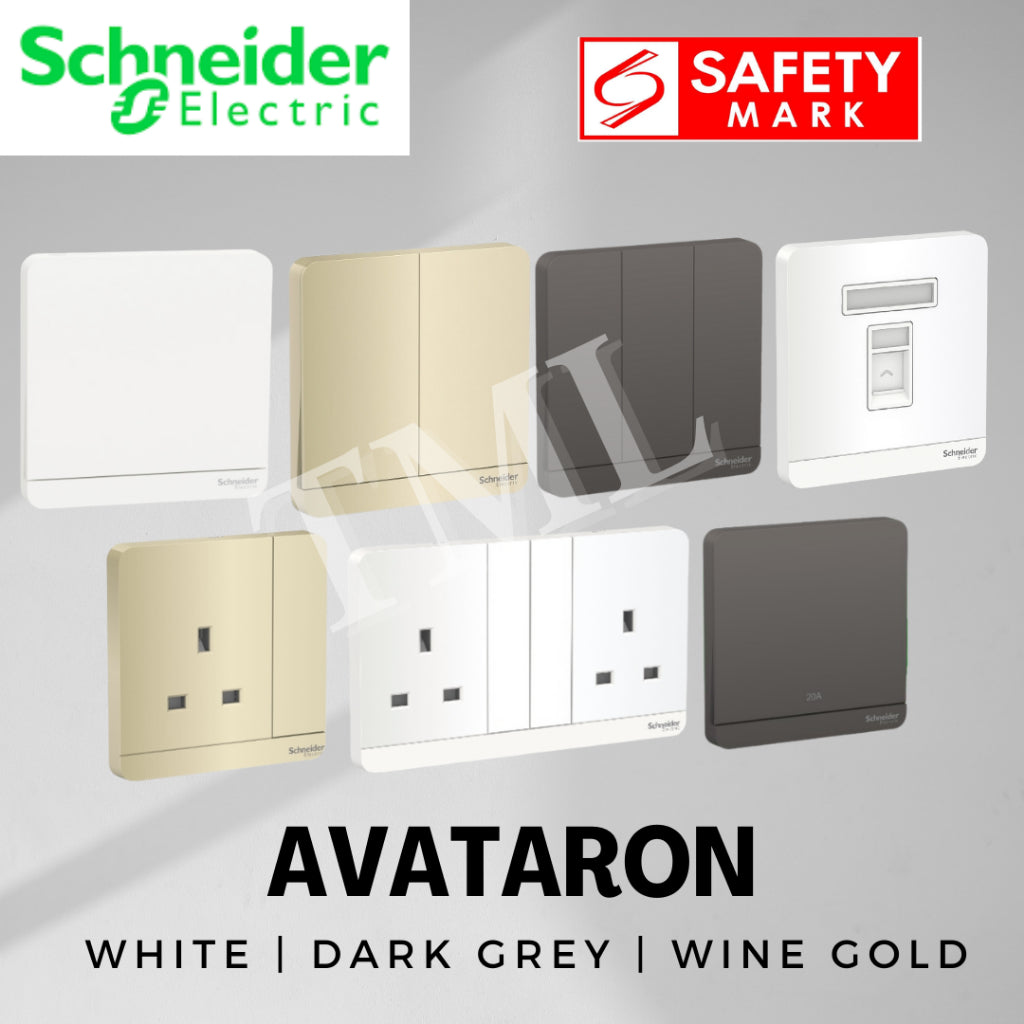 Schneider Electric AvatarOn Switch Socket Wine Gold, Dark Grey, White 4HOME SINGAPORE - 4HOME