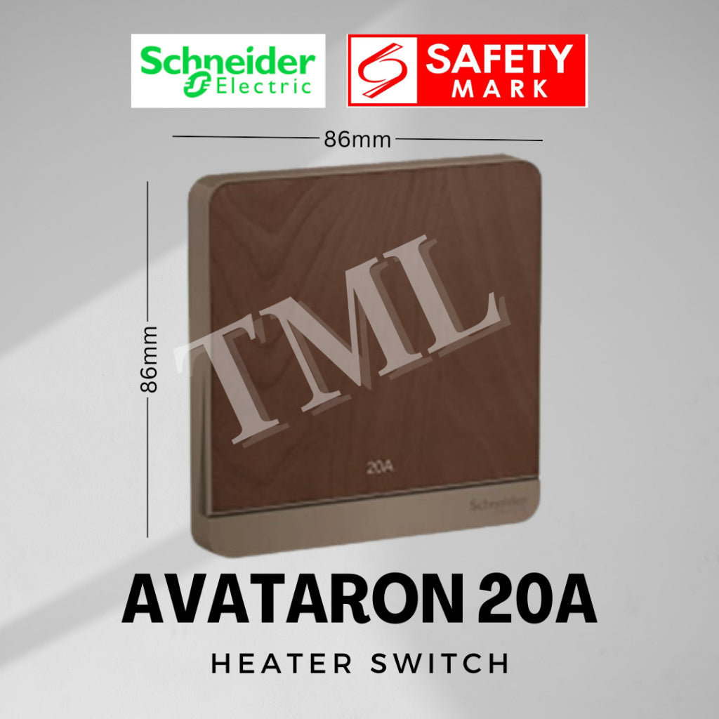 [SG Seller] Schneider AvatarON 20A DP Heater Switch White Dark Grey Dark Wood Wine Gold Hairline Gold 4HOME SINGAPORE - 4HOME
