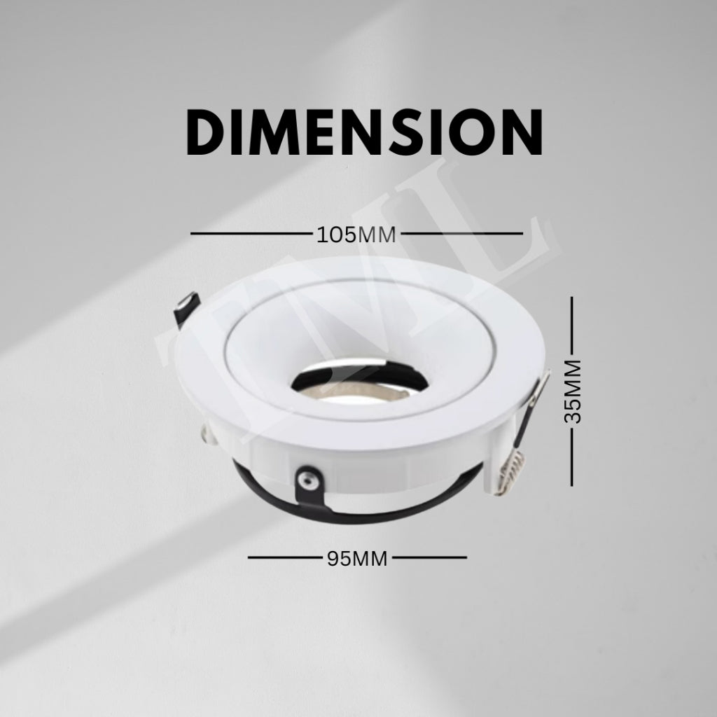 Premium Recessed 360 Degree Halo Double Head Square GU10 Spotlight Recessed Downlight Black White Dual Axis 4HOME SINGAPORE - 4HOME