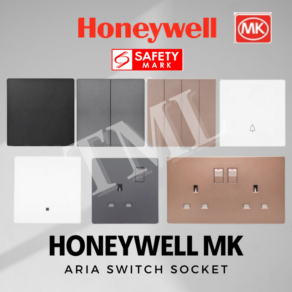 Honeywell MK Aria Switch and Socket Black White Grey Rose Gold 4HOME SINGAPORE - 4HOME