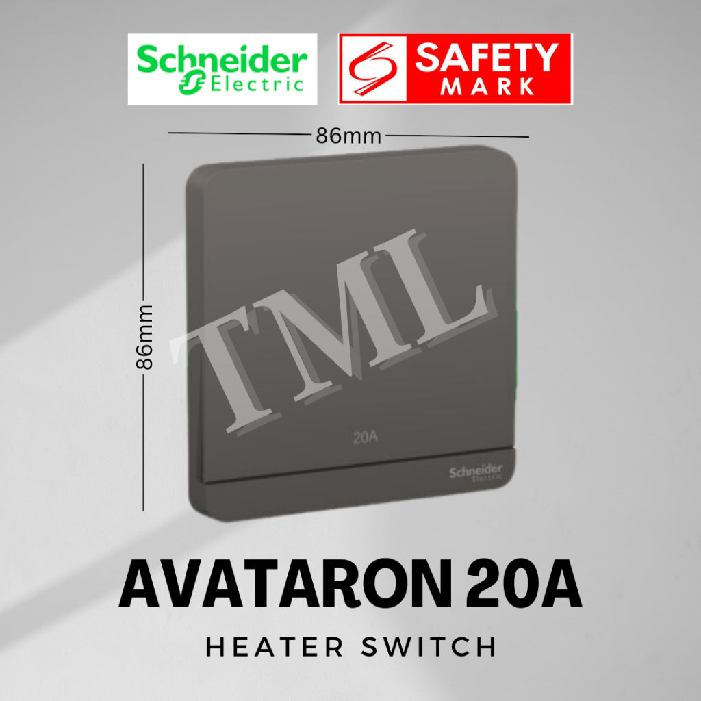 [SG Seller] Schneider AvatarON 20A DP Heater Switch White Dark Grey Dark Wood Wine Gold Hairline Gold 4HOME SINGAPORE - 4HOME
