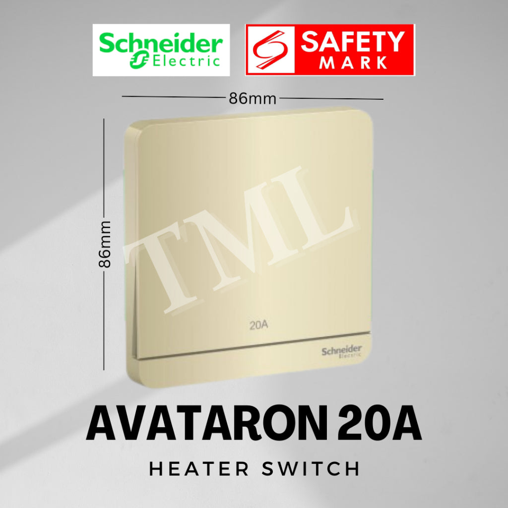 [SG Seller] Schneider AvatarON 20A DP Heater Switch White Dark Grey Dark Wood Wine Gold Hairline Gold 4HOME SINGAPORE - 4HOME