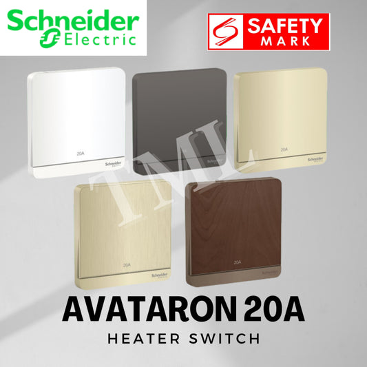 [SG Seller] Schneider AvatarON 20A DP Heater Switch White Dark Grey Dark Wood Wine Gold Hairline Gold 4HOME SINGAPORE - 4HOME