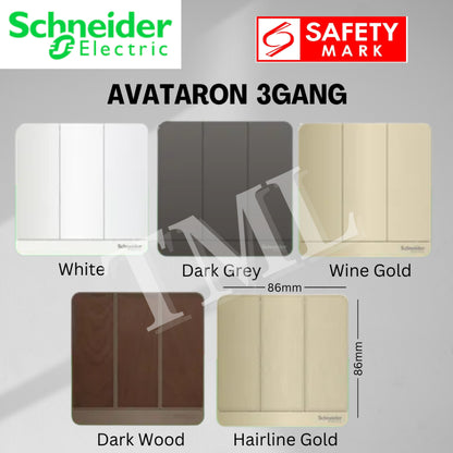 Schneider Electric AvatarOn Switch Socket Dark Wood Hairline Gold 4HOME SINGAPORE - 4HOME
