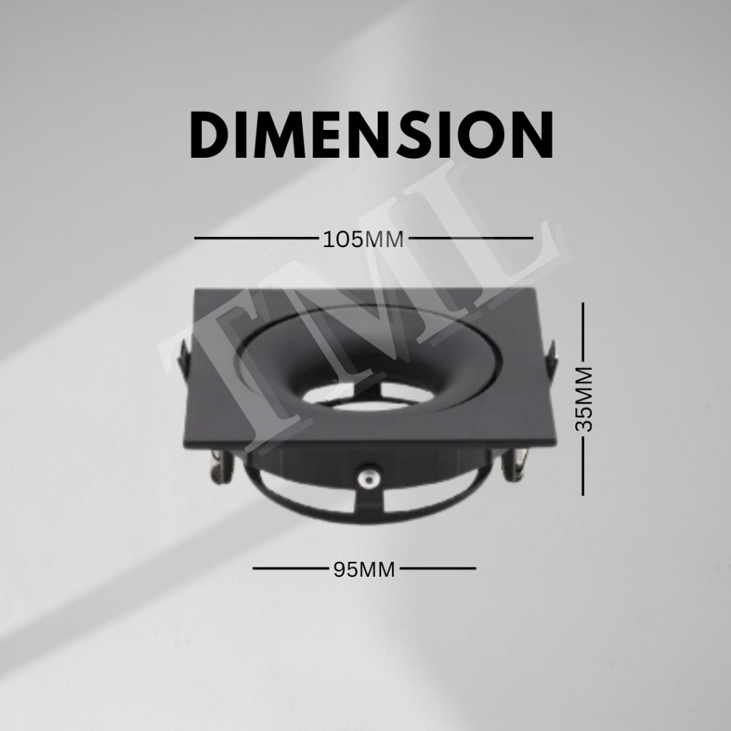 Premium Recessed 360 Degree Halo Double Head Square GU10 Spotlight Recessed Downlight Black White Dual Axis 4HOME SINGAPORE - 4HOME