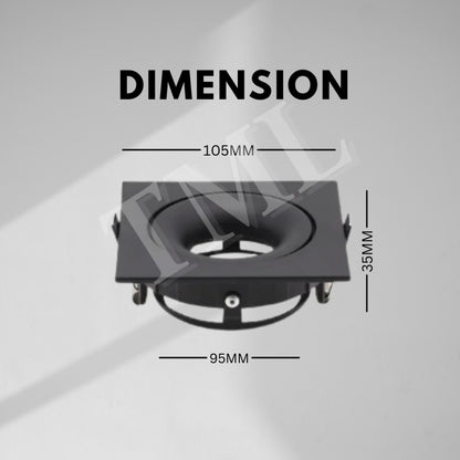 Premium Recessed 360 Degree Halo Double Head Square GU10 Spotlight Recessed Downlight Black White Dual Axis 4HOME SINGAPORE - 4HOME