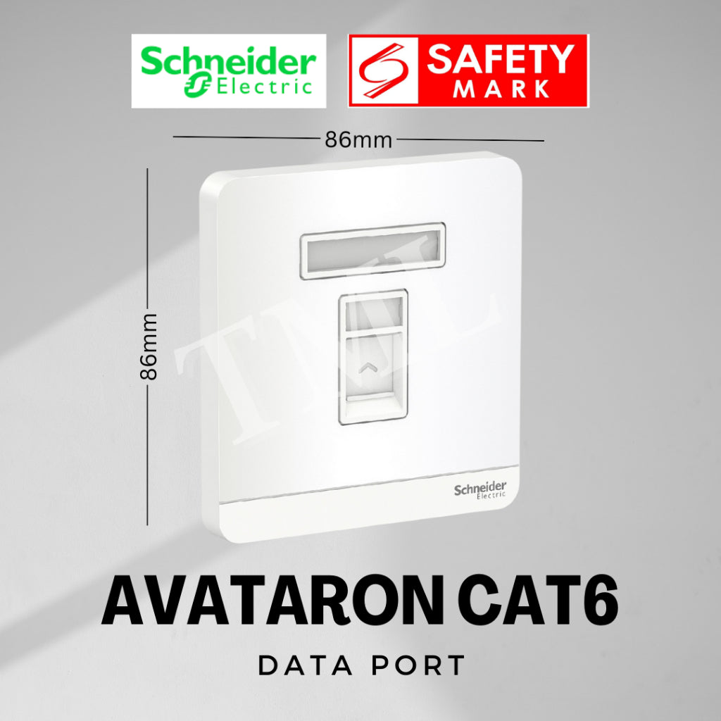 [SG Seller] Schneider AvatarON 1Gang RJ45 Data Port Cat6 White Dark Grey Dark Wood Wine Gold Hairline Gold 4HOME SINGAPORE - 4HOME