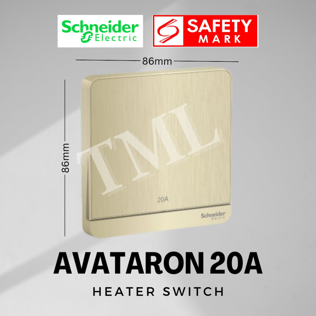 [SG Seller] Schneider AvatarON 20A DP Heater Switch White Dark Grey Dark Wood Wine Gold Hairline Gold 4HOME SINGAPORE - 4HOME
